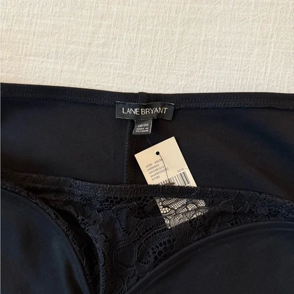 Black off the Shoulder Peplum with Lace Detail - Picture 4 of 7